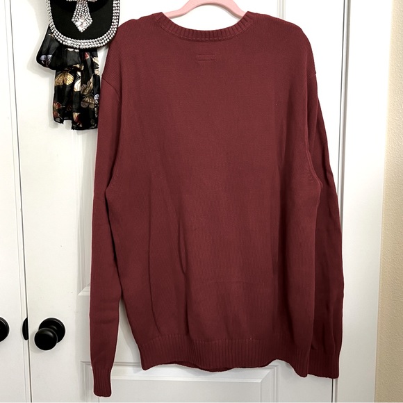 St. John’s Bay XXL Burgundy Cotton Cable Knit Sweater - Picture 2 of 4